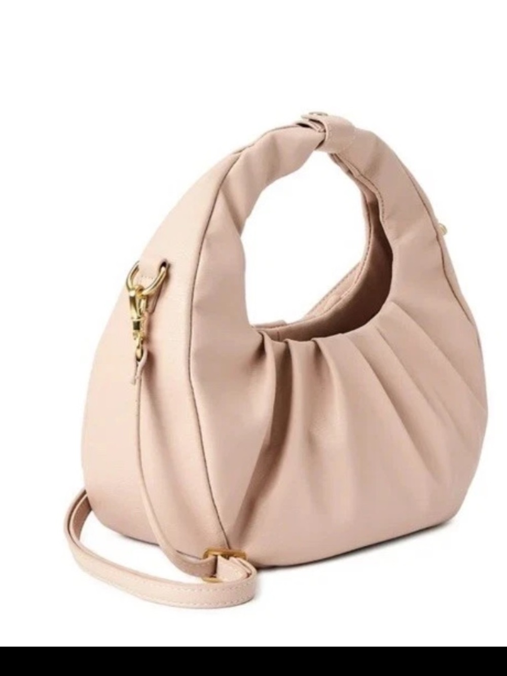 NIP SCOOP Large Crescent Crossbody Bag in Pink/Dusty Rose